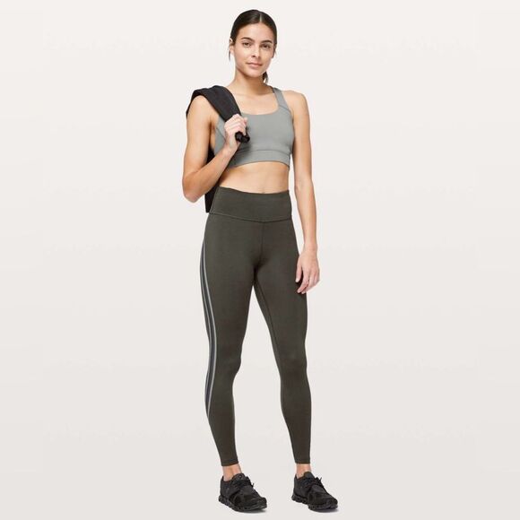 Lululemon Size 2 Run Crew Tight *28" Dark Olive Leggings - Picture 2 of 13
